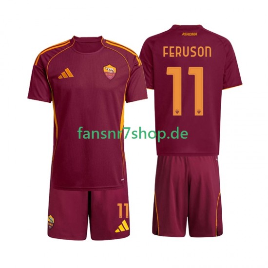 AS Rom fußball trikot Evan Ferguson 11 Kinder Heim 2025-2026 Kurzarm