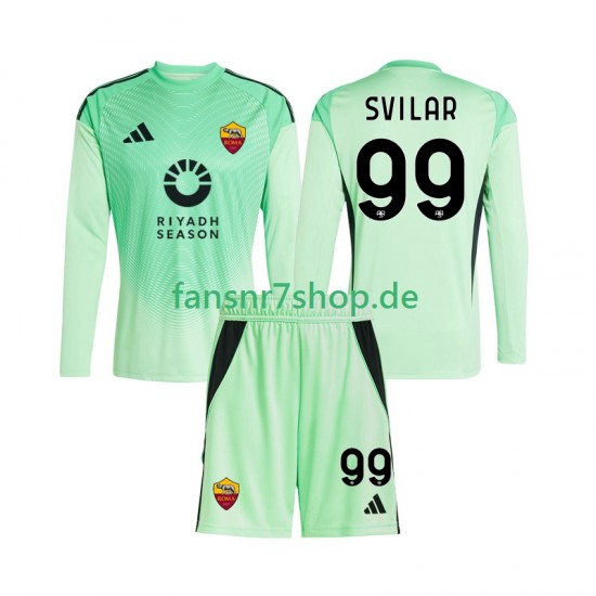 AS Rom fußball trikot Mile Svilar 99 Torhüter Kinder Auswärts Viertes 2025-2026 Langarm