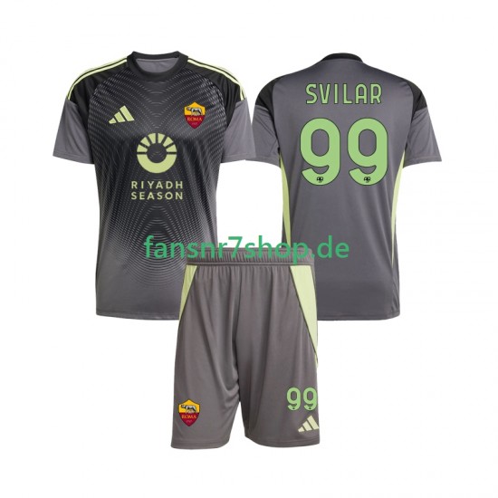 AS Rom fußball trikot Mile Svilar 99 Torhüter Kinder Heim 2025-2026 Kurzarm AS Rom fußball trikot Mile Svilar 99 Torhüter Kinder Heim 2025-2026 Kurzarm