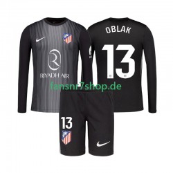 Atlético Madrid fußball trikot Jan Oblak 13 Torhüter Kinder Auswärts 2025-2026 Langarm
