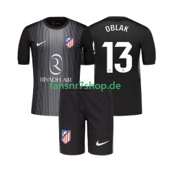 Atlético Madrid fußball trikot Jan Oblak 13 Torhüter Kinder Auswärts 2025-2026 Kurzarm