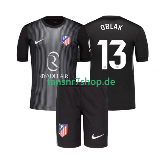 Atlético Madrid fußball trikot Jan Oblak 13 Torhüter Kinder Auswärts 2025-2026 Kurzarm