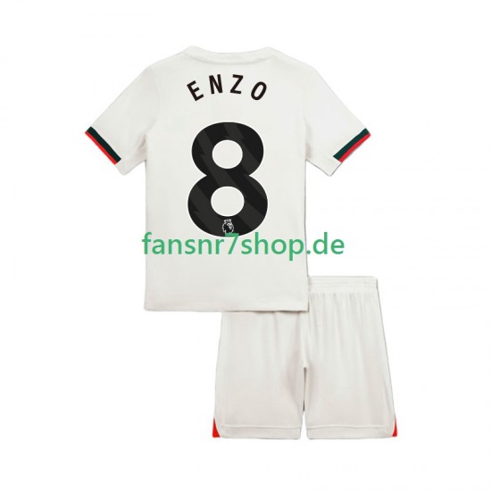 Chelsea fußball trikot Enzo Fernandez 8 Kinder Auswärts 2025-2026 Kurzarm