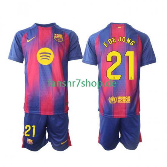 FC Barcelona fußball trikot Frenkie de Jong 21 Kinder Heim 2025-2026 Kurzarm
