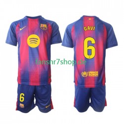 FC Barcelona fußball trikot Gavi 6 Kinder Heim 2025-2026 Kurzarm