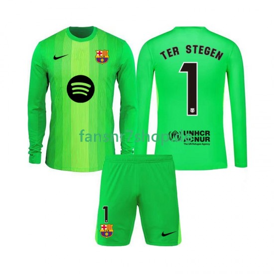 FC Barcelona fußball trikot Ter Stegen 1 Torhüter Kinder Heim 2025-2026 Langarm