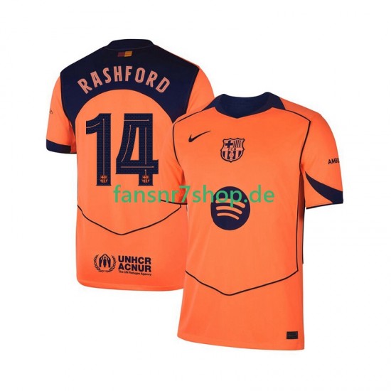 FC Barcelona fußball trikot Marcus Rashford 14 UCL Herren Ausweich 2025-2026 Kurzarm