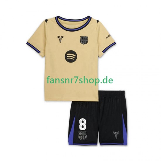 FC Barcelona fußball trikot Pedri 8 UCL Kinder Auswärts 2025-2026 Kurzarm