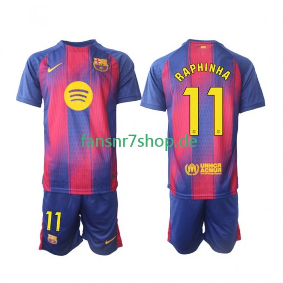 FC Barcelona fußball trikot Raphinha 11 Kinder Heim 2025-2026 Kurzarm