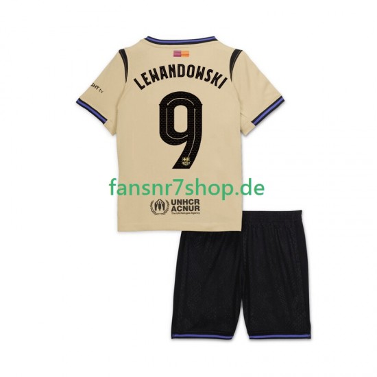 FC Barcelona fußball trikot Robert Lewandowski 9 UCL Kinder Auswärts 2025-2026 Kurzarm