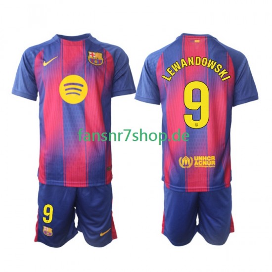 FC Barcelona fußball trikot Robert Lewandowski 9 Kinder Heim 2025-2026 Kurzarm