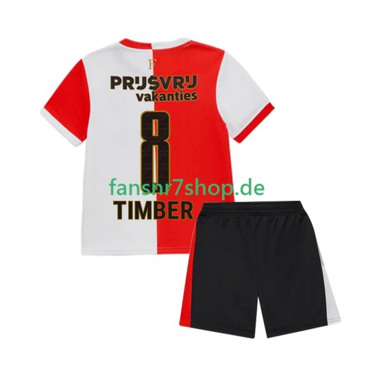 Feyenoord Rotterdam fußball trikot Quinten Timber 8 Kinder Heim 2025-2026 Kurzarm