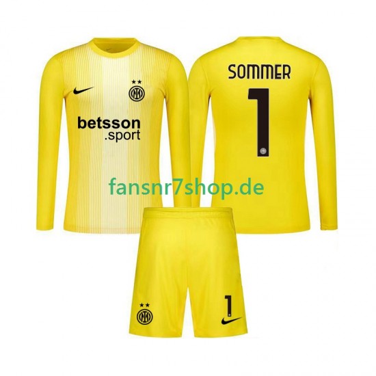 Inter Mailand fußball trikot Yann Sommer 1 Torhüter Kinder Auswärts 2025-2026 Langarm
