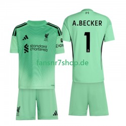 Liverpool fußball trikot Alisson Becker 1 Torhüter Kinder Heim 2025-2026 Kurzarm