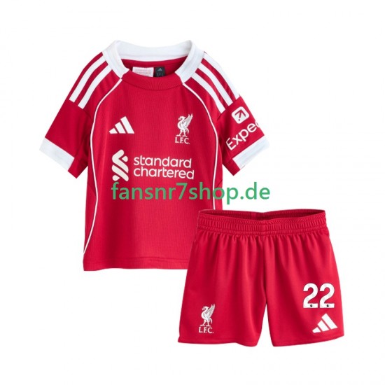 Liverpool fußball trikot Hugo Ekitike 22 Kinder Heim 2025-2026 Kurzarm