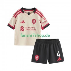 Liverpool fußball trikot Virgil van Dijk 4 Kinder Auswärts 2025-2026 Kurzarm