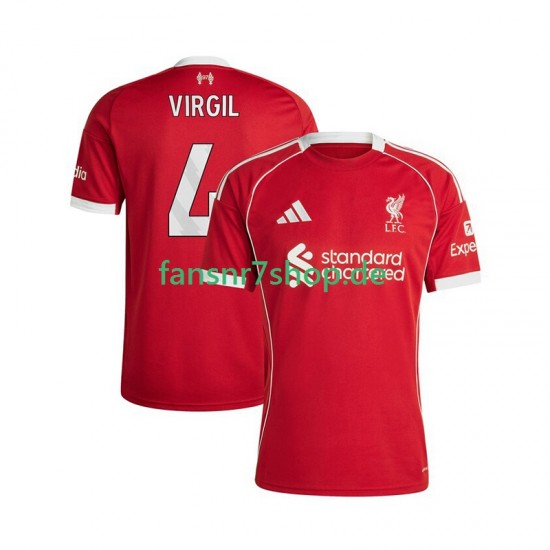 Liverpool fußball trikot Virgil van Dijk 4 Herren Heim 2025-2026 Kurzarm
