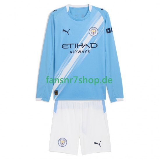 Manchester City fußball trikot Kinder Heim 2025-2026 Langarm