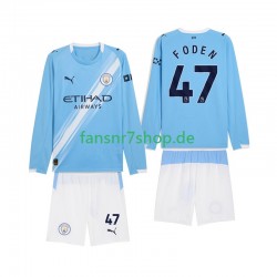 Manchester City fußball trikot Phil Foden 47 Kinder Heim 2025-2026 Langarm