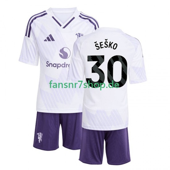 Manchester United fußball trikot Benjamin Sesko 30 Kinder Auswärts 2025-2026 Kurzarm Manchester United fußball trikot Benjamin Sesko 30 Kinder Auswärts 2025-2026 Kurzarm