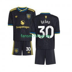 Manchester United fußball trikot Benjamin Sesko 30 Kinder Ausweich 2025-2026 Kurzarm