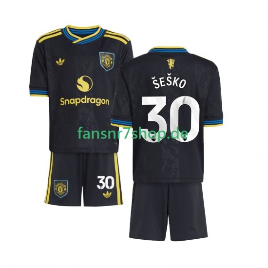 Manchester United fußball trikot Benjamin Sesko 30 Kinder Ausweich 2025-2026 Kurzarm