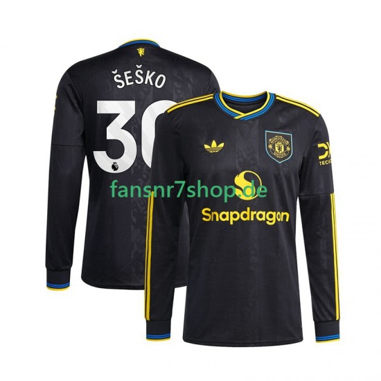 Manchester United fußball trikot Benjamin Sesko 30 Herren Ausweich 2025-2026 Langarm
