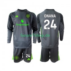 Manchester United fußball trikot Andre Onana 24 Torhüter Kinder Auswärts 2025-2026 Langarm