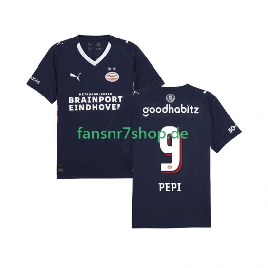 PSV Eindhoven fußball trikot Ricardo Pepi 9 Herren Auswärts 2025-2026 Kurzarm PSV Eindhoven fußball trikot Ricardo Pepi 9 Herren Auswärts 2025-2026 Kurzarm