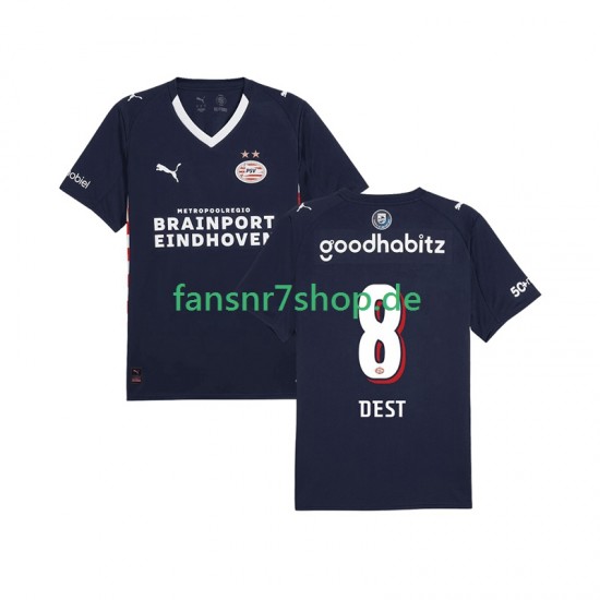 PSV Eindhoven fußball trikot Sergino Dest 8 Herren Auswärts 2025-2026 Kurzarm