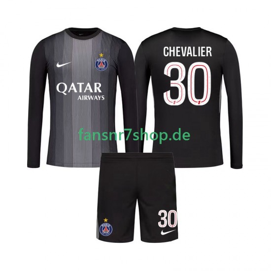 Paris Saint-Germain fußball trikot Lucas Chevalier 30 Torhüter Kinder Heim 2025-2026 Langarm