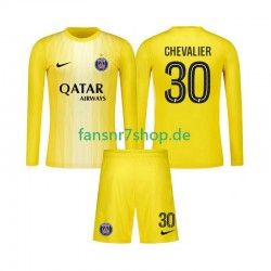 Paris Saint-Germain fußball trikot Lucas Chevalier 30 Torhüter Kinder Ausweich 2025-2026 Langarm
