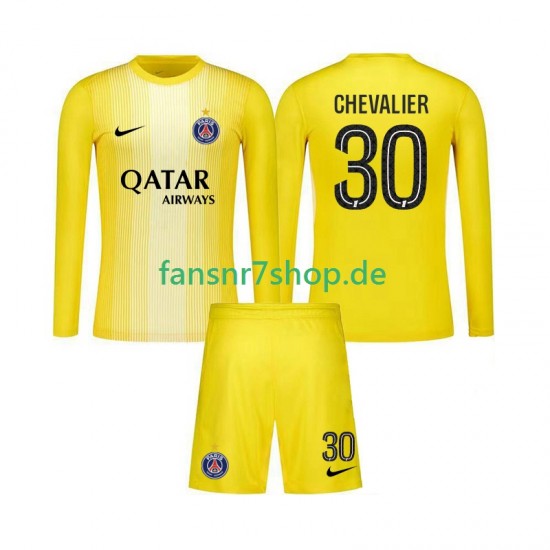 Paris Saint-Germain fußball trikot Lucas Chevalier 30 Torhüter Kinder Ausweich 2025-2026 Langarm