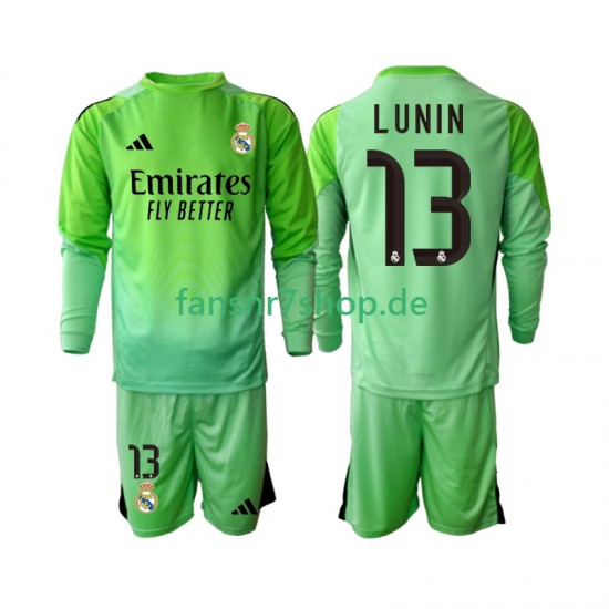 Real Madrid fußball trikot Andriy Lunin 13 Torhüter Kinder Auswärts 2025-2026 Langarm