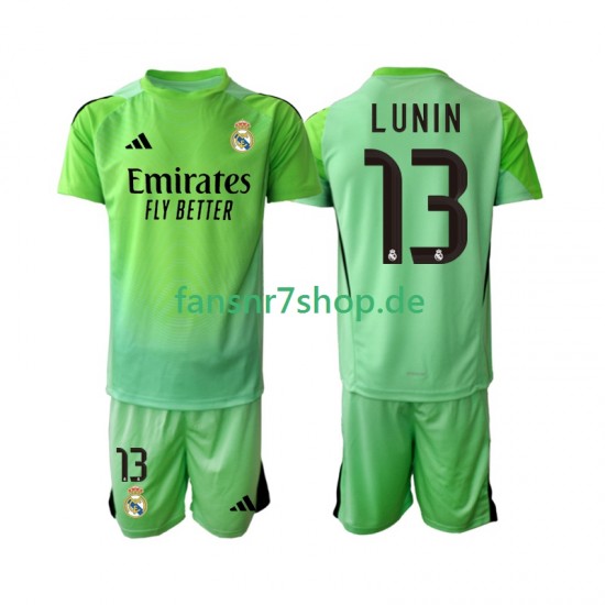 Real Madrid fußball trikot Andriy Lunin 13 Torhüter Kinder Auswärts 2025-2026 Kurzarm
