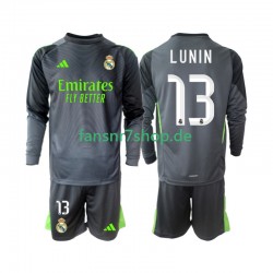 Real Madrid fußball trikot Andriy Lunin 13 Torhüter Kinder Ausweich 2025-2026 Langarm