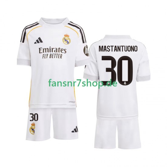 Real Madrid fußball trikot Mastantuono 30 Kinder Heim 2025-2026 Kurzarm