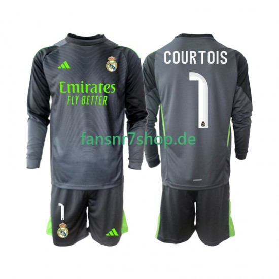 Real Madrid fußball trikot Thibaut Courtois 1 Kinder Ausweich 2025-2026 Langarm