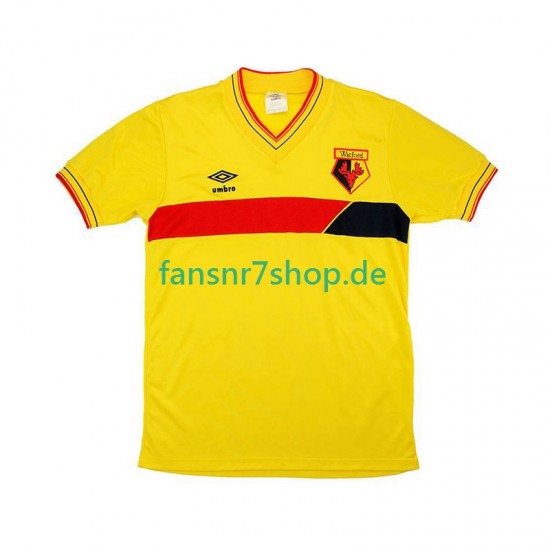 Watford fußball trikot 1985 Herren Heim Retro Kurzarm
