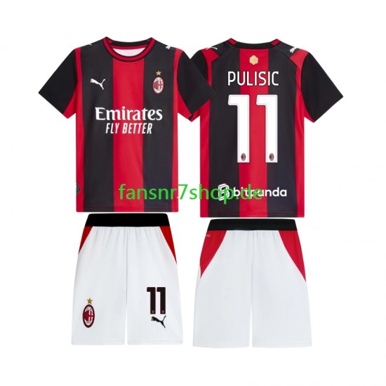 AC Mailand fußball trikot Pulisic 11 Kinder Heim 2026-2027 Kurzarm