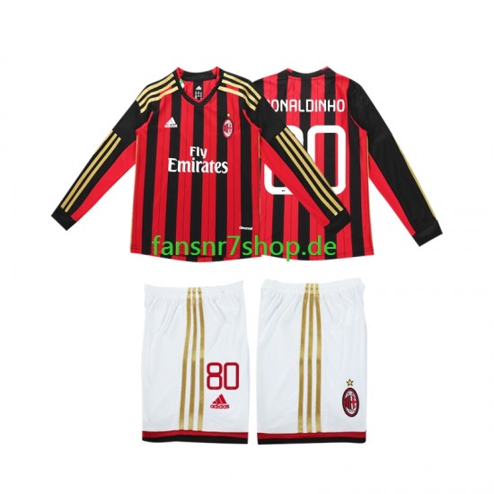 AC Mailand fußball trikot RONALDINHO 80 2013 2014 Kinder Heim Retro Langarm