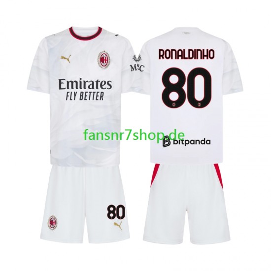 AC Mailand fußball trikot Ronaldinho 80 Kinder Auswärts 2026-2027 Kurzarm