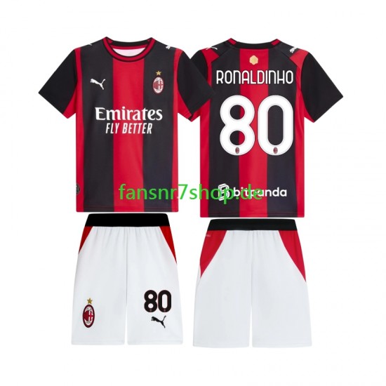 AC Mailand fußball trikot Ronaldinho 80 Kinder Heim 2026-2027 Kurzarm