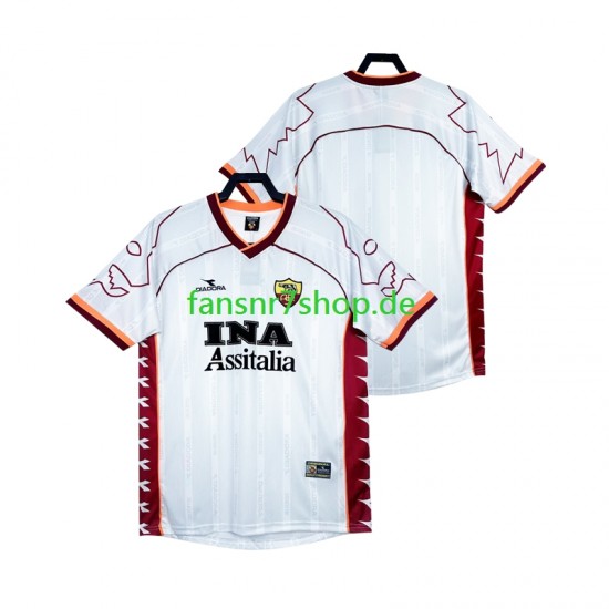 AS Rom fußball trikot 2000 Herren Auswärts Retro 1999 Kurzarm
