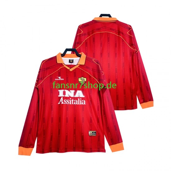 AS Rom fußball trikot 2000 Herren Heim Retro 1999 Langarm