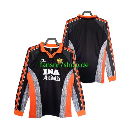 AS Rom fußball trikot 1998 Herren Ausweich Retro 1999 Langarm