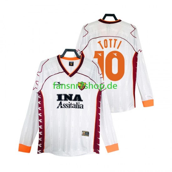 AS Rom fußball trikot Totti 10 2000 Herren Auswärts Retro 1999 Langarm