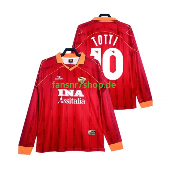 AS Rom fußball trikot Totti 10 2000 Herren Heim Retro 1999 Langarm