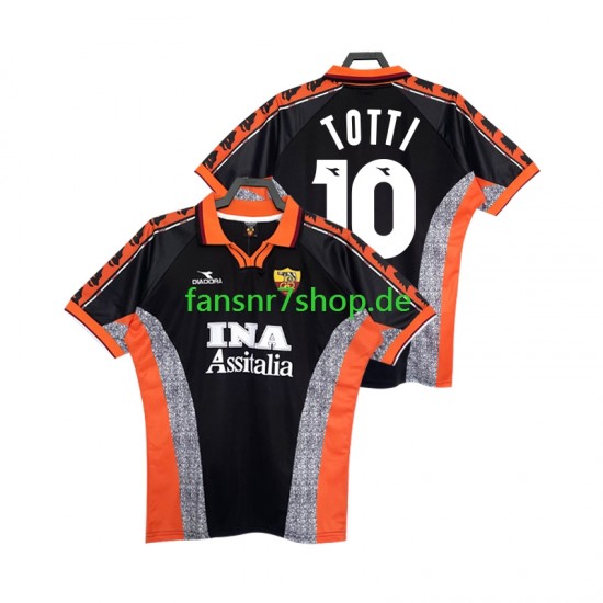 AS Rom fußball trikot Totti 10 1998 Herren Ausweich Retro 1999 Kurzarm