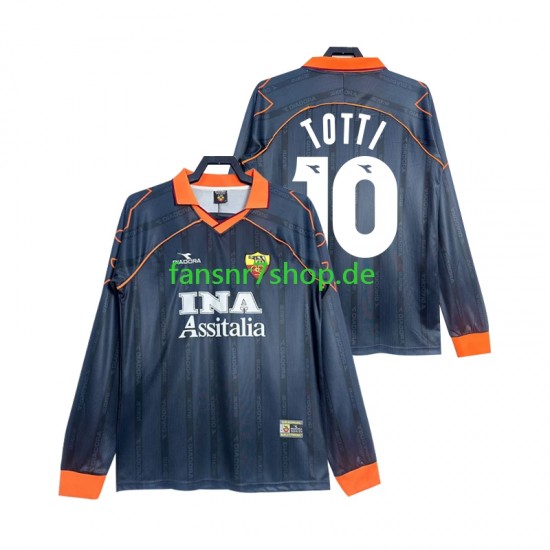 AS Rom fußball trikot Totti 10 2000 Herren Ausweich Retro 1999 Langarm